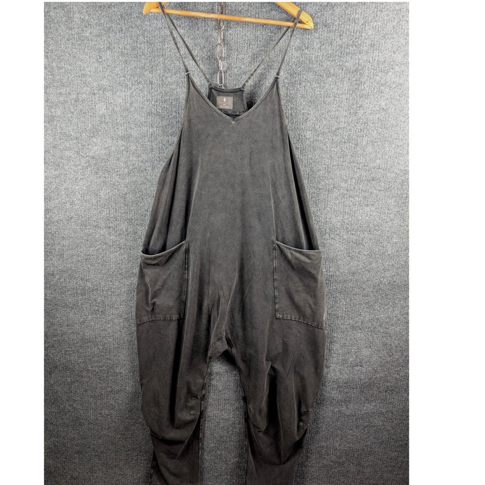 Free People FP Movement Hot Shot Jumpsuit Washed Black Grey Small Romper
